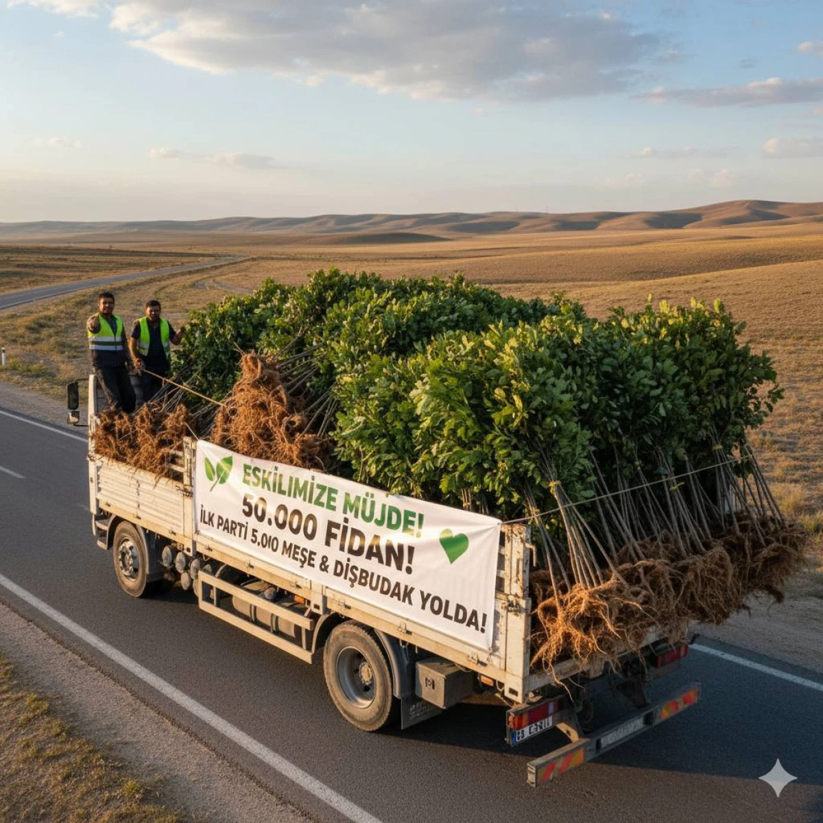 50 bin fidanın ilk partisi yola çıktı