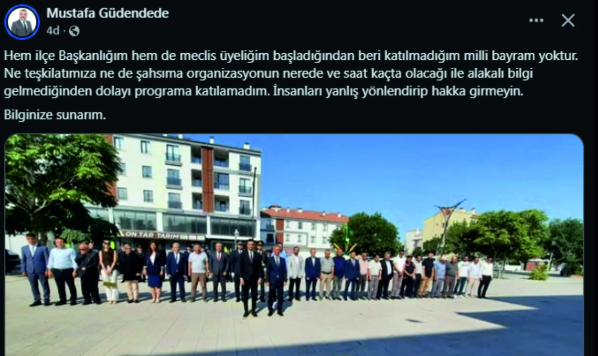 Zafer Bayramı Haberine Mustafa Güdendede’den Açıklama